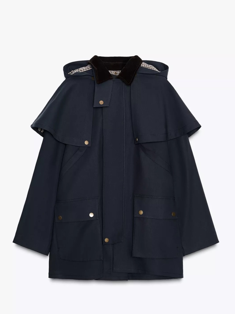 ZARA LIMITED EDITION CONTRAST COLLAR HOODIE TRENCH COAT - New - M